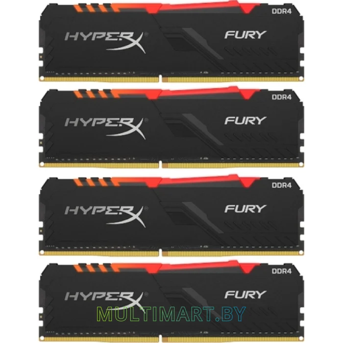 Оперативная память HyperX Fury RGB 4x8GB DDR4 PC4-27700 (HX434C16FB3AK4/32)
